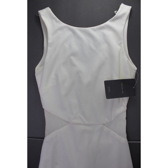 Zara NWT Ecru Side Mesh Mini Dress Small - Picture 2 of 5